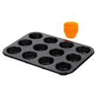 Vilde, forma do muffinek, z foremkami silikonowymi, grafitowa, 13 elementów