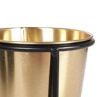 Vilde, kwietnik metalowy 3-poziomowy, czarny złoty, glamour
