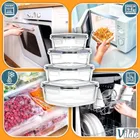 Vilde, pojemniki na żywność szklane z pokrywką i uszczelką, kwadratowe, 4 szt.