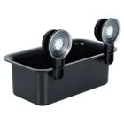 Vilde, półka pod prysznic na przyssawki, czarna, 23,5-13,5-15 cm