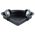 Vilde, półka pod prysznic na przyssawki, narożna, czarna, 28-22-12 cm