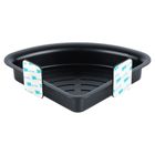 Vilde, półka pod prysznic, narożna, przyklejana, czarna, 28-22-8 cm