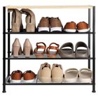 Vilde, regał na buty, 4-poziomowy, metalowy, czarny, 60-30-57 cm