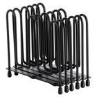 Vilde, stojak na pokrywki i talerze, rozkładany, metalowy, czarny, 8-74 cm