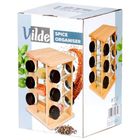 Vilde, stojak na przyprawy z pojemnikami, drewniany, obrotowy, 13 el.