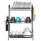 Vilde, suszarka na naczynia, metalowa, czarna, 3-poziomowa, 54,5-24,5-60 cm