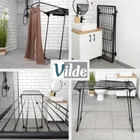 Vilde, suszarka na pranie, metalowa, czarna rozsuwana XXL, 204-260-56-103 cm
