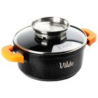 Vilde, Terruna Aroma, garnek ze szklaną pokrywką, granitowy, 16 cm, 1,2l