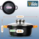Vilde, Terruna Aroma, garnek ze szklaną pokrywką, granitowy, 20 cm, 2,1l