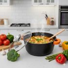 Vilde, Terruna Aroma, garnek ze szklaną pokrywką, granitowy, 24 cm, 4l