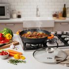 Vilde, Terruna Aroma, patelnia granitowa, ze szklaną pokrywką, głęboka, 32 cm, 4,7l