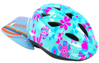 Volare, kask ochronny, niebieski w kwiatki, rozmiar 47-51 cm