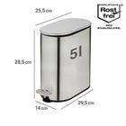 Wenko, Collungo, wąski łazienkowy kosz, 5l