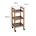 Wenko, Fondi, mobilny regał z drewna akacji, 3 poziomy, 76,5 cm