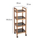 Wenko, Fondi, mobilny regał z drewna akacji, 4 poziomy, 101,5 cm