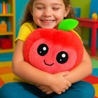 Xqmax, piłka pluszowa emoji, owoc, czerwona, 23 cm