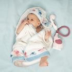 Yookidoo, zestaw kąpielowy: Prysznic słonik, różowy + okrycie kąpielowe