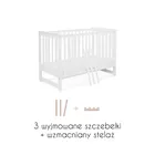 Yoonco, IWI, łóżeczko drewniane z barierką, białe