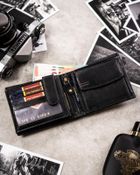 Zestaw prezentowy: Portfel, Brelok, czarny, skórzany, Peterson