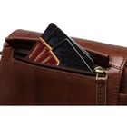 Zestaw, Torba listonoszka, Etui na klucze, brązowy, skórzany, Peterson