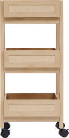 5five Simply Smart, Cane, wózek kuchenny na kółkach, plecionka wiedeńska, 39,6-30-85,5 cm