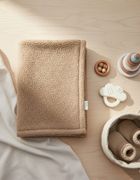 Albero Mio, Cotton Muślin & Boucle, kocyk boucle, karmel, 75-100 cm