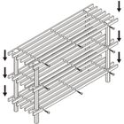 Alpina, drewniany regał na buty, 3-poziomowy