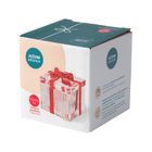 Altom Design, puzderko kwadratowe szklane z czerwoną kokardą, 7-7-12 cm, color box