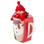 Altom Design, zimowy kubek baryłka nbc, 340 ml, z maskotką, bałwanek, w opasce