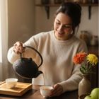 Aromelio, Kamin, czajnik żeliwny z zaparzaczem, 900 ml