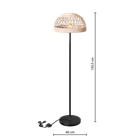 Atmosphera, Rory, lampa podłogowa z plecionym abażurem, 40-150,5 cm