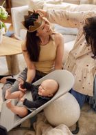 BabyBjörn, Balance Soft Woven/Jersey, leżaczek bujaczek, piaskowoszary