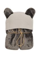 BabyMatex, kocyk z kapturkiem, koala muślin, grafitowy, 95-95 cm