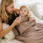 BabyOno, kocyk bawełniany z ociepleniem, ciemny beż, 75-100 cm