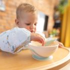 BabyOno, miseczka z przyssawką i łyżeczką, kremowo-szałwiowa