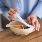 BabyOno, silikonowy talerzyk z przyssawką i przykrywką, beżowy