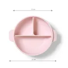 BabyOno, silikonowy talerzyk z przyssawką i przykrywką, różowy