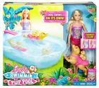 Barbie, Pływający piesek, lalka z akcesoriami