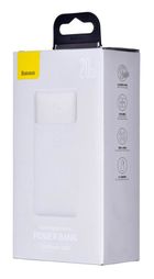Baseus, powerbank, Bipow, 30000mah, 2xUSB, USB-C, 20w, biały