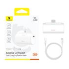 Baseus, Powerbank, Compact 5000mAh USB-C, biały