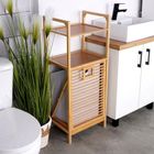 Bathroom Solutions, regał łazienkowy z koszem na pranie, bambusowy
