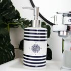 Bathroom Solutions, zestaw łazienkowy ceramiczny, biały marynistyczny, 4 elementy