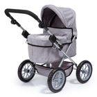 Bayer Design, Trendy, głęboki wózek dla lalek z torbą, szary z koroną