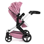 Bayer Design, Xeo Combi, głęboki wózek dla lalek z torbą, różowy w gwiazdki