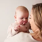 b.box, smoczek symetryczny, 0-6m, jagoda/róż, 2 szt.