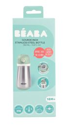Beaba, bidon termiczny, ze słomką, sage green, 350 ml