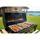 Berdsen, grill węglowy, ogrodowy, beczka z kominem, półki + termometr + popielnik, czarny, BD-895