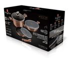 Berlinger Haus, Rose Gold, zestaw: garnki granitowye z pokrywą + patelnie, 6 elementów