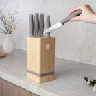 Berlinger Haus, Taupe, zestaw noży w bloku bambusowym