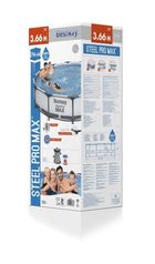 Bestway, Steel Pro Max, basen stelażowy z pompą filtracyjną, 3,66-0,76m